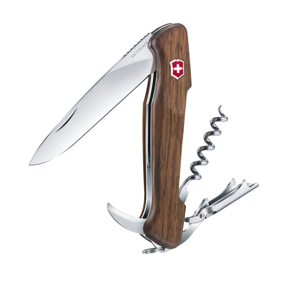 Navaja wine master 130mm 6 funciones nogalestuche cuero